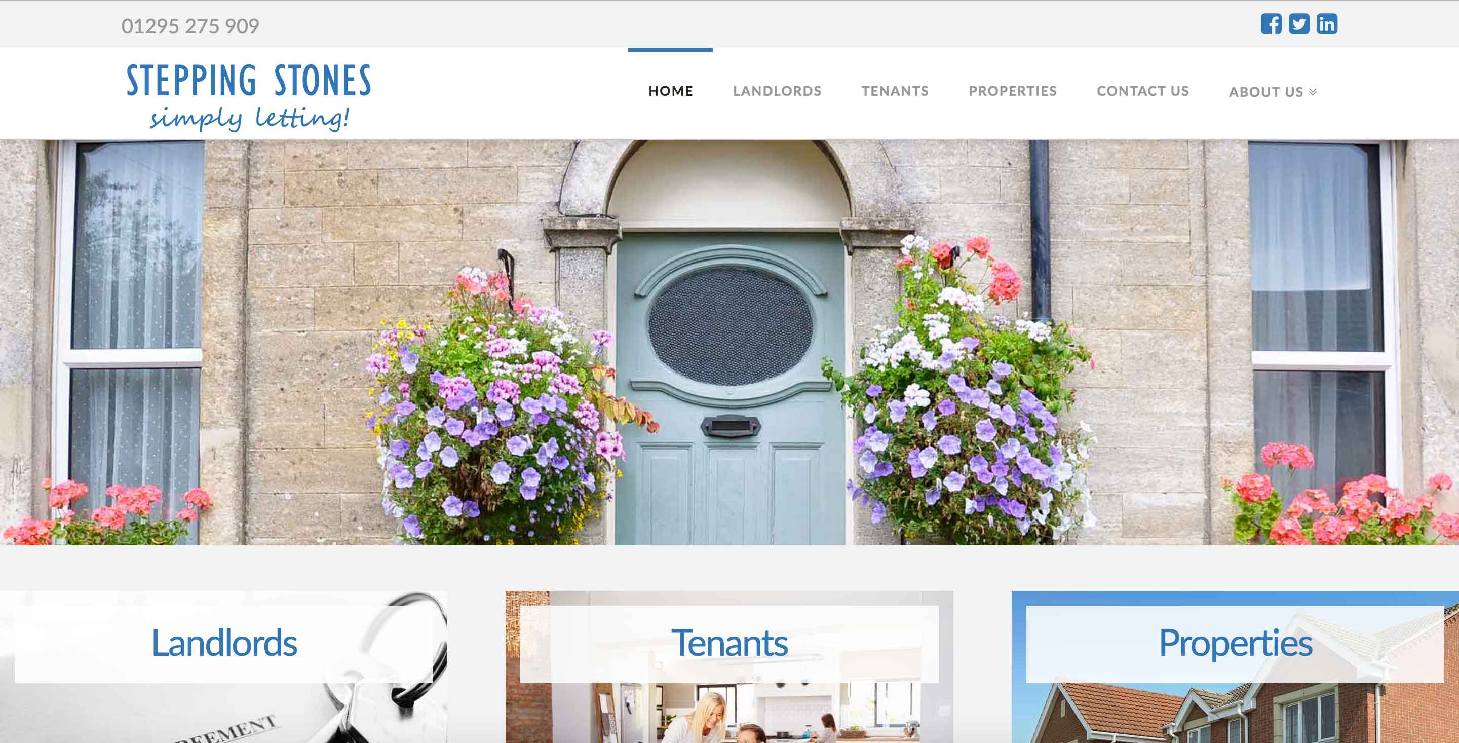 stepping stones lettings website screenshot