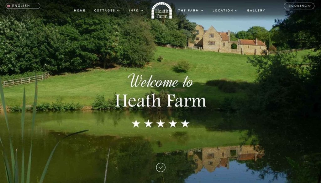 Heath Farm Holiday Cottages Wordpress  Design & SEO Services