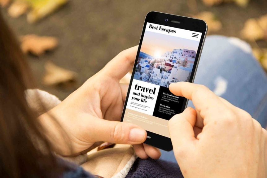 Are your SEO rankings being harmed by bad mobile web design? 2 Responsive and fluid mobile website design on a smart phone
